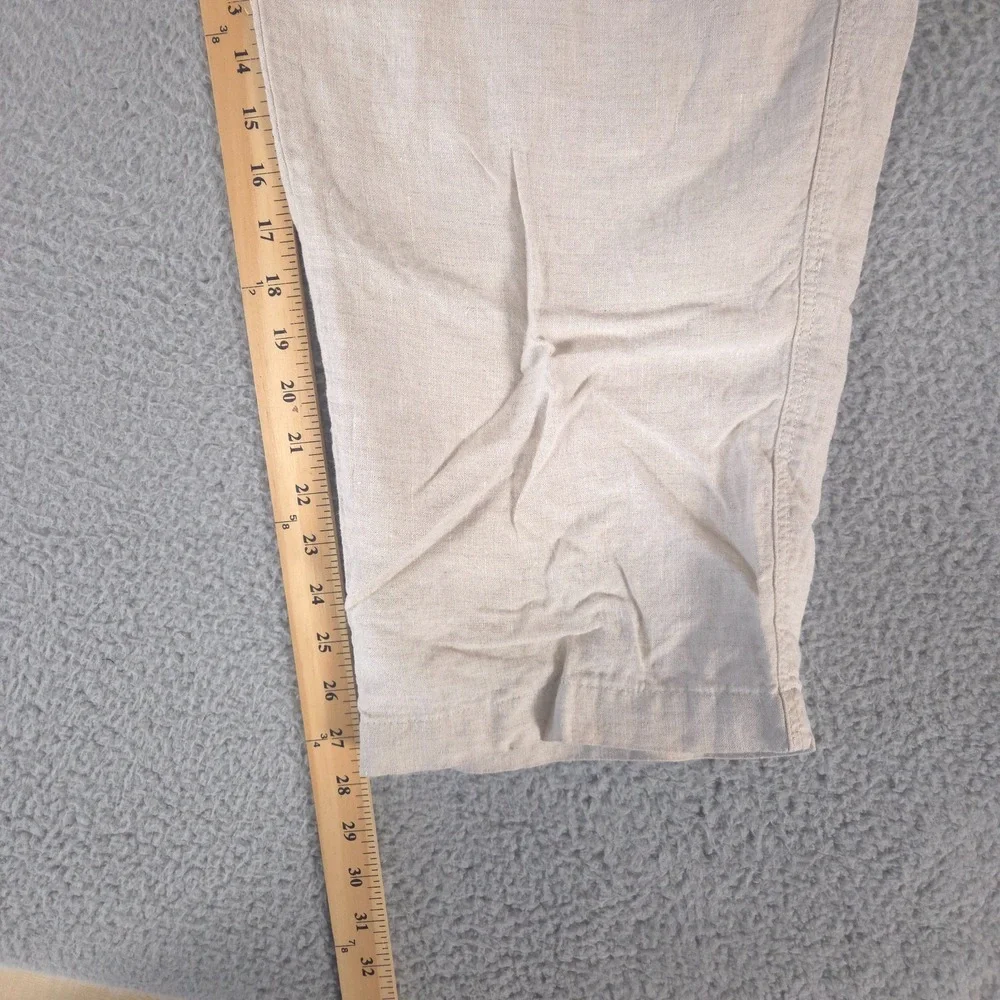 Tommy Bahama Pants Mens Large Beige Relax 100% Linen Drawstring Slacks Trousers
